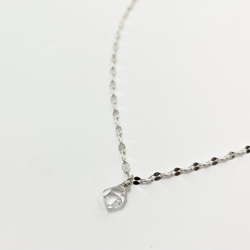 【silver925】一粒のハーキマーダイヤモンド　ネックレス　選べるチェーン　ツイスト or ペタルチェーン 2枚目の画像