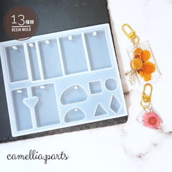 13種類【穴あり キーホルダー 】シリコンモールド レジン型