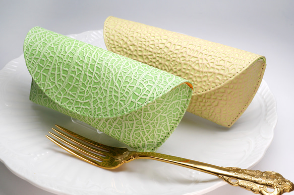 メロンな眼鏡ケース（牛革製） 1枚目の画像