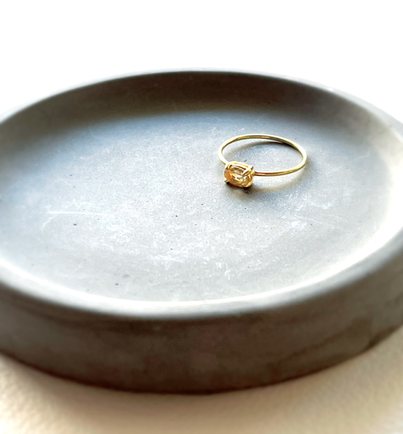 NEWシリーズ❤︎  ファセットカット　天然石　ブラジル産　シトリン　爪留めリング　指輪 3枚目の画像