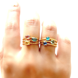 NEWシリーズ❤︎  ファセットカット　天然石　ブラジル産　アメジスト　爪留めリング　指輪 6枚目の画像