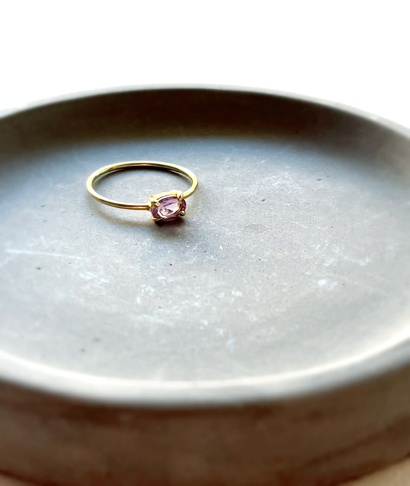 NEWシリーズ❤︎  ファセットカット　天然石　ブラジル産　アメジスト　爪留めリング　指輪 2枚目の画像