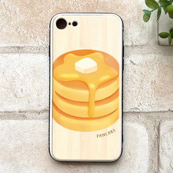 ふわふわホットケーキのスマホケース（強化ガラス） パンケーキ phone15 iphone14 iphone13 他 1枚目の画像