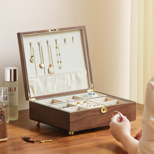 10%OFF】上質な女性ジュエリーボックス 鍵付きのアクセサリーボックス