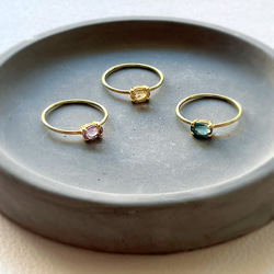 NEWシリーズ❤︎  ファセットカット　天然石　インディゴブルーカイヤナイト　爪留めリング　指輪 10枚目の画像