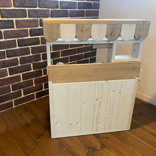 アンティーク風木製おままごとキッチン ＨＡＮＤＭＡＤＥハンドメイド ハンドメイド おままごとキッチン アンティーク オープンカフェ