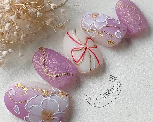 MOROSY228☆和装 成人式 前撮り 花 金箔 和柄 和風 振袖 卒業式