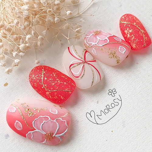 MOROSY228☆和装 成人式 前撮り 花 金箔 和柄 和風 振袖 卒業式 着物  