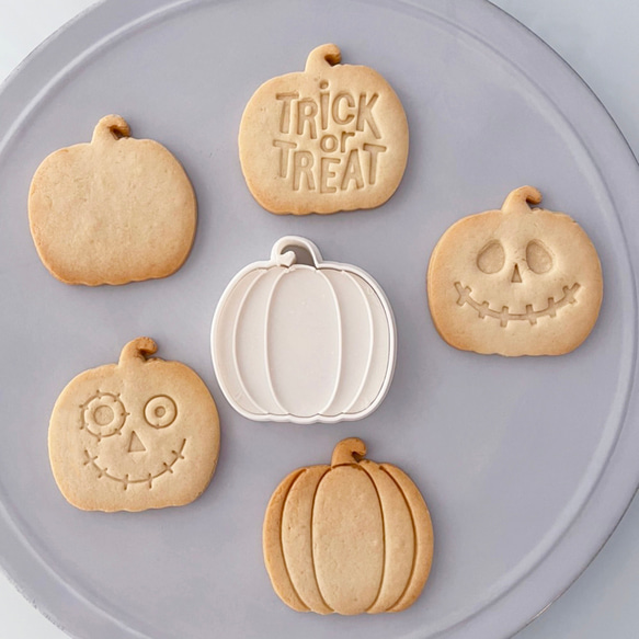 【ハロウィン】NEWかぼちゃ(大)　クッキー型（線スタンプ付き） 1枚目の画像