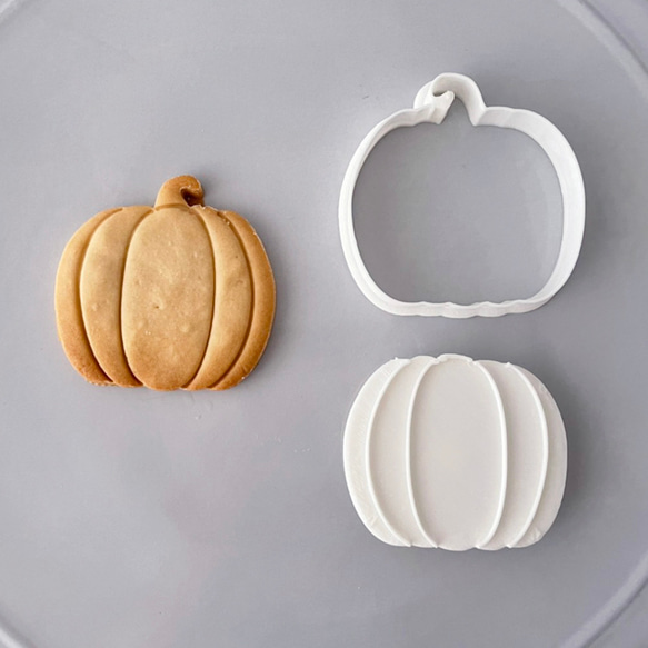 【ハロウィン】NEWかぼちゃ(大)　クッキー型（線スタンプ付き） 2枚目の画像