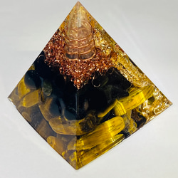 ≪受注制作≫【まよけ・事業拡大・しごと運UP】ドラゴン ピラミッド型 オルゴナイト 3枚目の画像