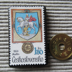 チェコスロバキア　切手ブローチ8204 3枚目の画像