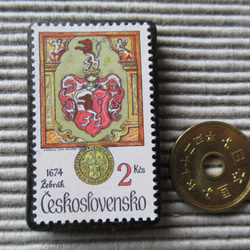 チェコスロバキア　切手ブローチ8205 3枚目の画像