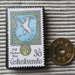 チェコスロバキア　切手ブローチ8206 3枚目の画像