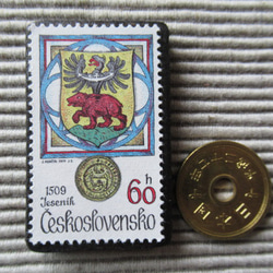チェコスロバキア　切手ブローチ8207 3枚目の画像