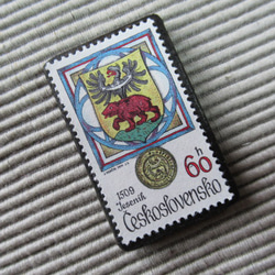 チェコスロバキア　切手ブローチ8207 2枚目の画像