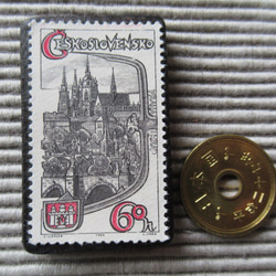 チェコスロバキア　切手ブローチ8211 3枚目の画像