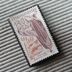 チェコスロバキア　切手ブローチ8212 2枚目の画像
