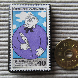 チェコスロバキア　切手ブローチ8217 3枚目の画像