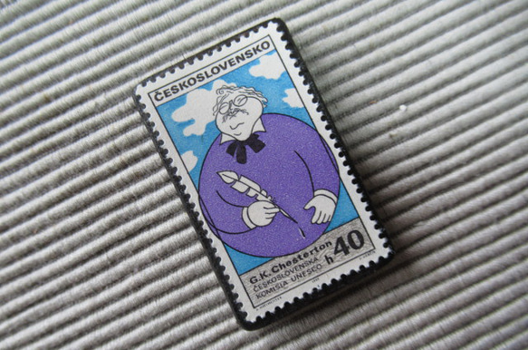 チェコスロバキア　切手ブローチ8217 2枚目の画像