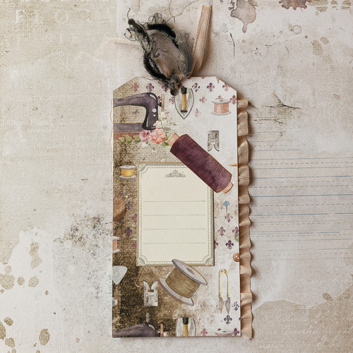 ロマンティックトルソー コラージュ アンティーク タグ メッセージ