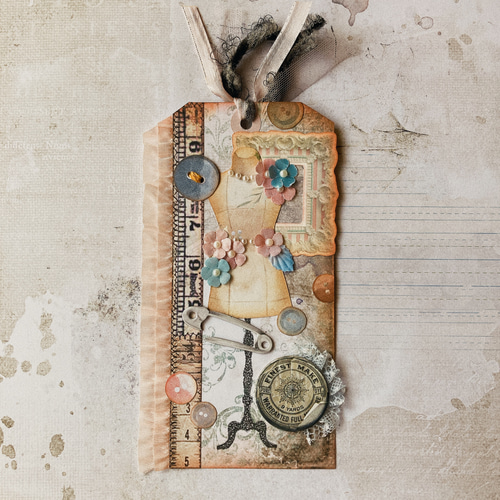 ロマンティックトルソー コラージュ アンティーク タグ メッセージ