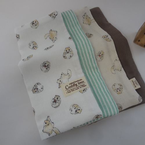 Flower*8重やわらかガーゼハンカチ*大2枚セット*ハンドメイド