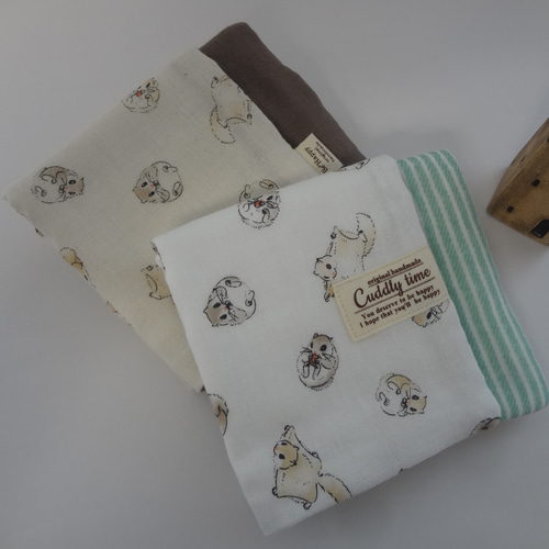 Flower*8*やわらかガーゼハンカチ*5枚セット*ハンドメイド