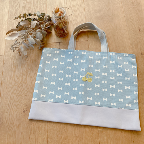 さいとう様☆リバティプリント使用×さくらんぼワッペンレッスンバッグ