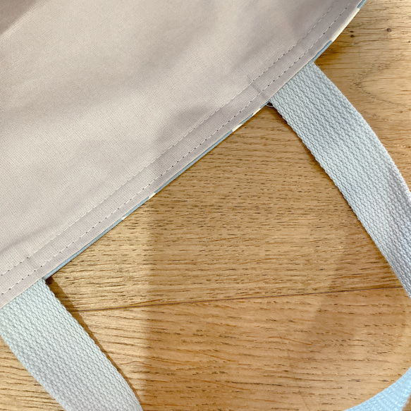 ☆キルトの先生が制作☆ 【送料無料】入園入学　レッスンバッグ　可愛い　女の子　リボン　水色　手提げバッグ　　ボンポワン 5枚目の画像