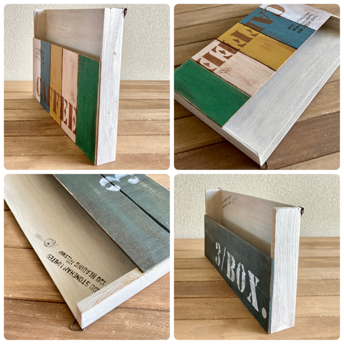 ①ハンドメイド 手作り 壁掛け 木製 レターラック リメイク diy アラ