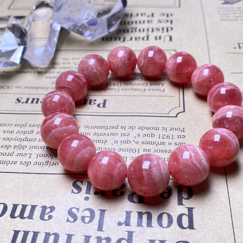 インカローズ天然石ビーズブレスレット約7ミリ インカローズ ブレスレット 通販 高品質 約7.5mm 天然石販売専門