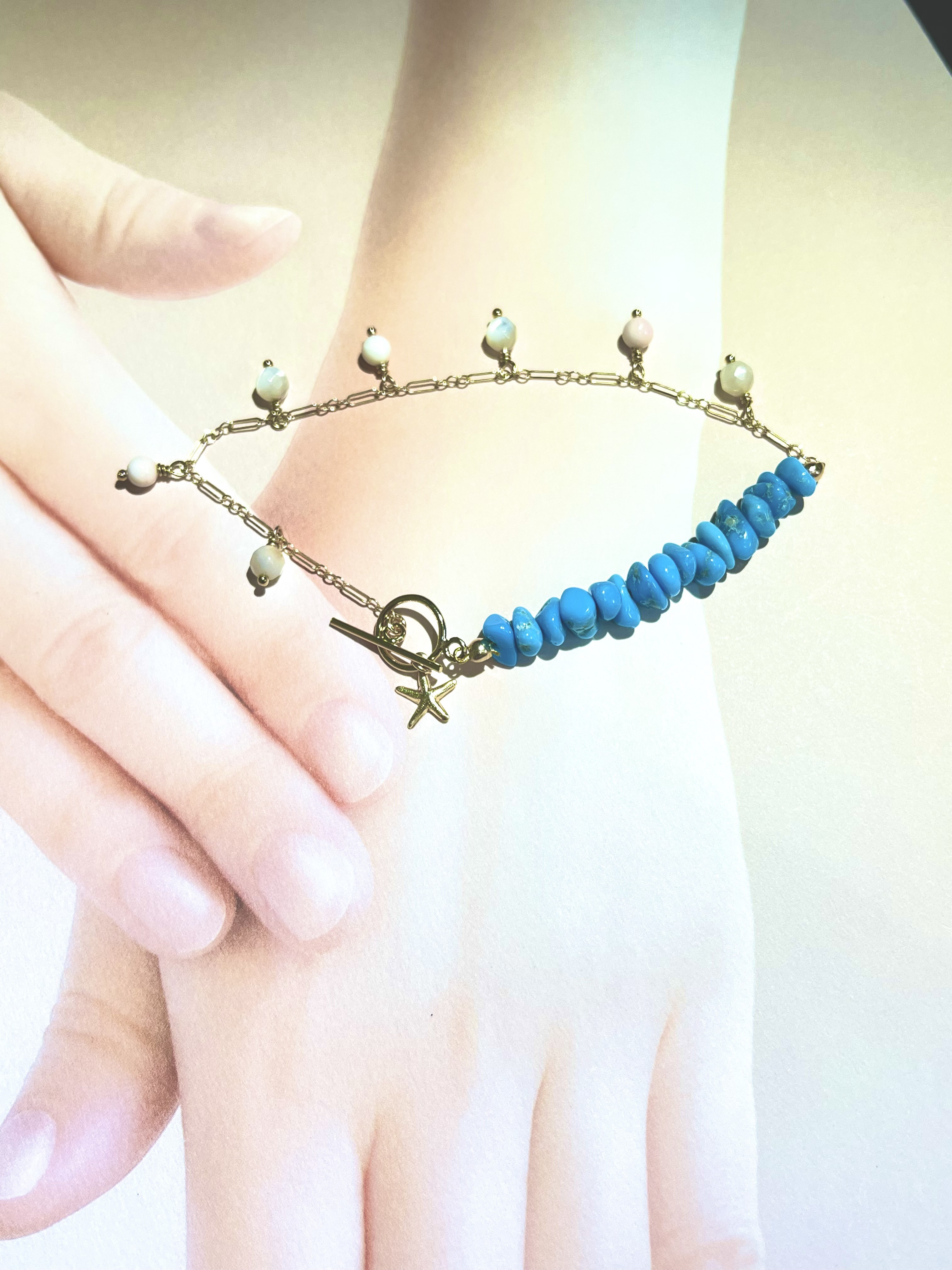 k14gf  スリーピングビューティー  コンク ホワイトシェル  ブレスレット