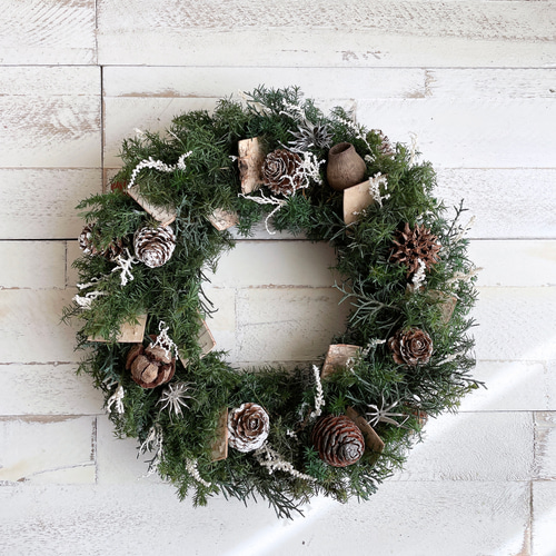 森の木の実のクリスマスリース＊プリザーブドフラワー 25センチ リース