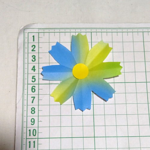 コスモス・ブルー系・秋桜・折り紙・切り紙・壁面飾り【☆送料無料