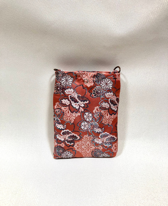 和柄ポシェット・サコッシュ　高級西陣織金襴　桜に百花 6枚目の画像