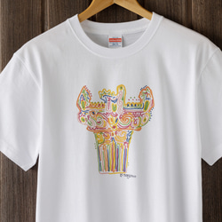 ［旅する縄文］Tシャツ 十日町土器01（ホワイト） 1枚目の画像