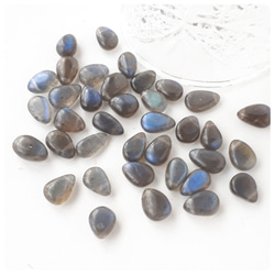 宝石質ブルーラブラドライトAAA-  ﾍﾟｱｼｪｲﾌﾟ～ﾏﾛﾝS  4個 2枚目の画像