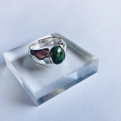 rocky ring【silver925】クロムダイオプサイト　天然石　大ぶりリング　シルバー925 シルバー 3枚目の画像