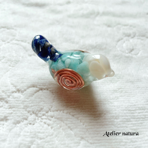 明るさと希望の小鳥オルゴナイト】アマゾナイト＆ラピスラズリ  