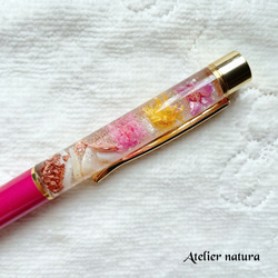 【華やかローズピンクのオルゴナイトボールペン】優しさのマザーオブパール 2枚目の画像