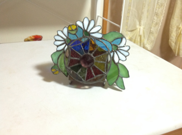 オルゴール付き万華鏡 ステンドグラス 