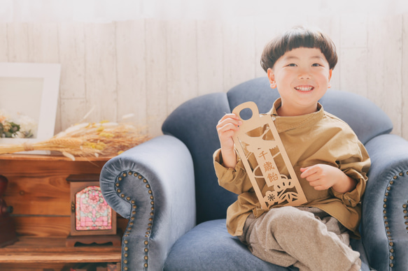 【木製　七五三　千歳飴プレート　鶴Ver.】七五三撮影　七五三参り　千歳飴　おうちスタジオ　撮影小物　753 ガーランド 2枚目の画像