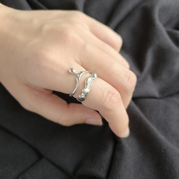 【Outfit SET】Melt RING × "about to fall" Drop RING ≪送料無料≫ 5枚目の画像