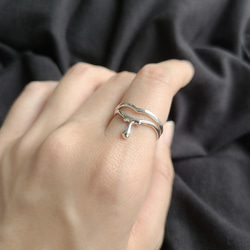 【Outfit SET】V RING × "about to fall" Drop RING /SV925 ≪送料無料≫ 1枚目の画像