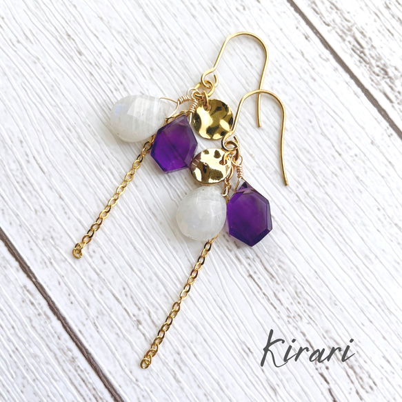 アメジストたんのピアスたん！サージカルさステンレス！ ◇spi0053○全