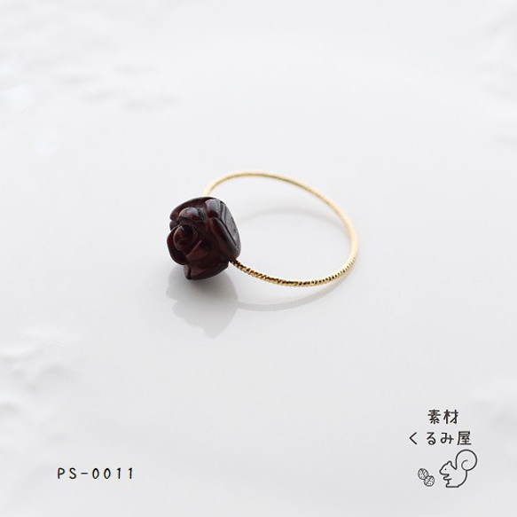 PS-0011　天然石　レッドタイガーアイ　薔薇型　8mm　2粒 7枚目の画像