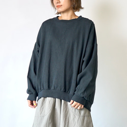 刺し子織ラウンドトレーナー/ネイビー/三河木綿 スウェット