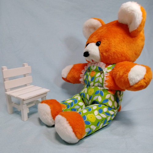 サロペットのオレンジ色のくまさん ぬいぐるみ Yukko 通販 14456186