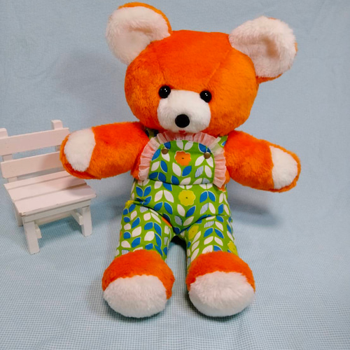 サロペットのオレンジ色のくまさん ぬいぐるみ Yukko 通販 14456186